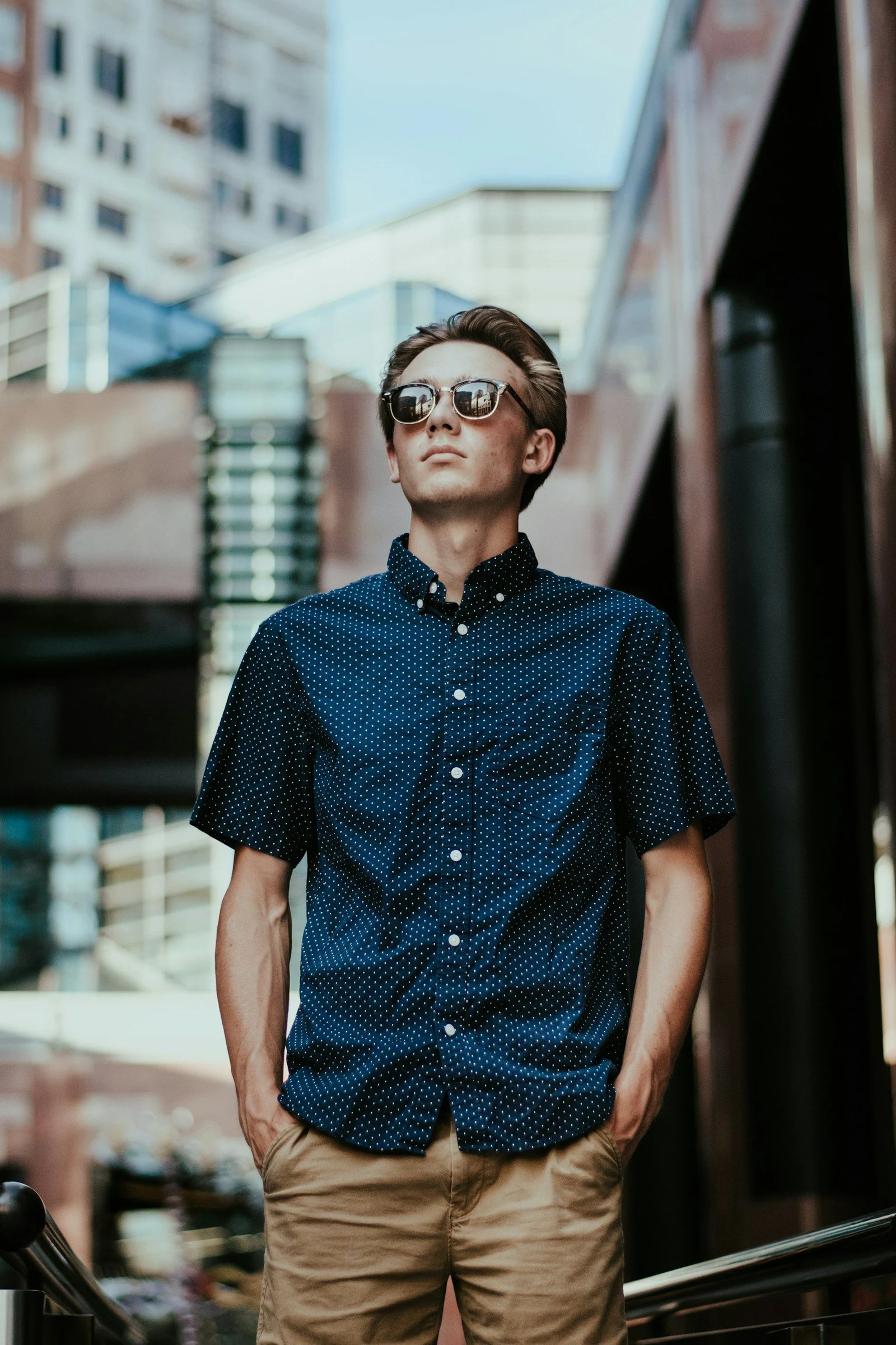 Man holding his pockets