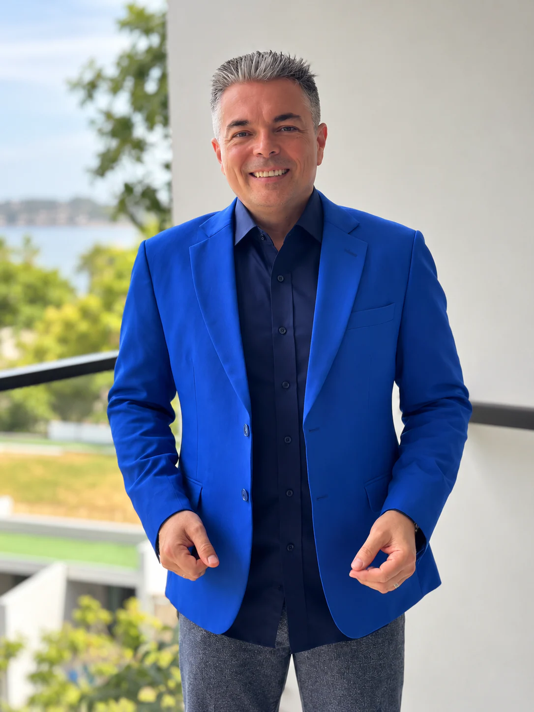 Royal blue custom blazer