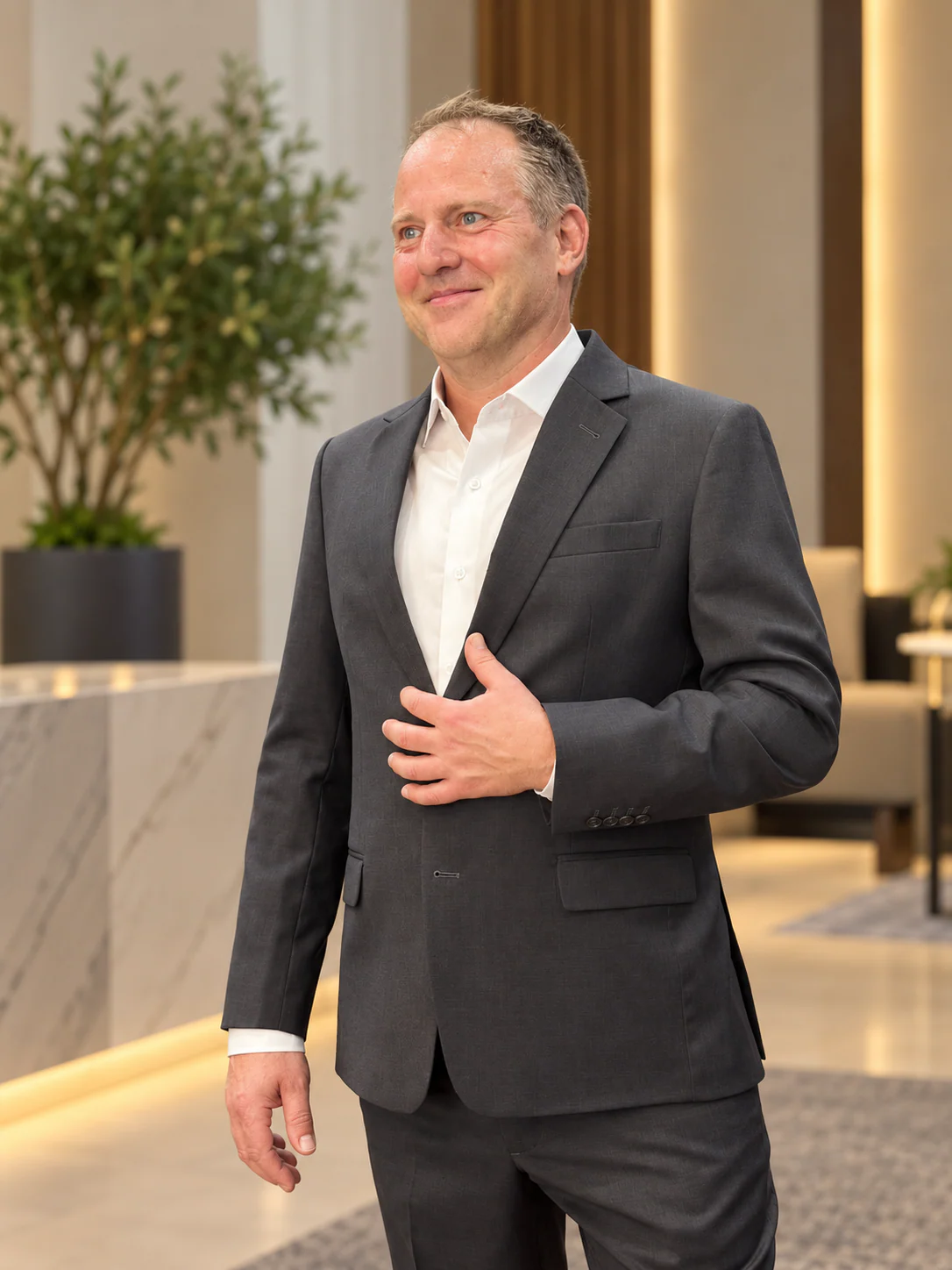 Charcoal two-piece suit